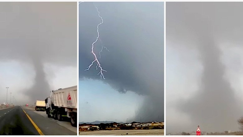 Watch: A mini tornado sweeps through Ras Al Khaimah