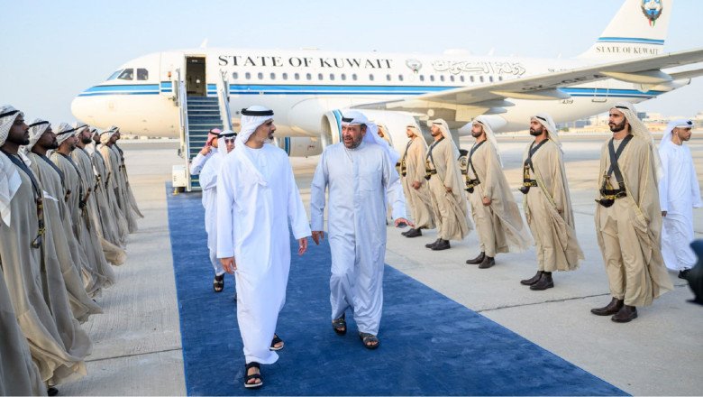 Khaled bin Mohamed welcomes Kuwaiti Deputy PM in Abu Dhabi