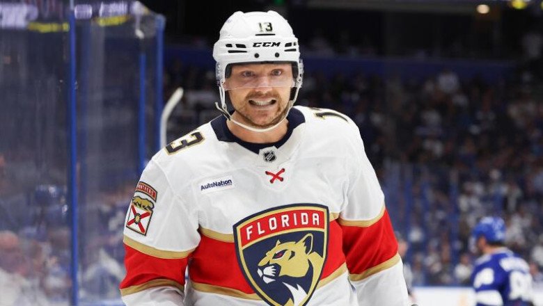 Panthers forward Sam Reinhart exits Game 2 after awkward hit from Hurricanes’ Sebastian Aho