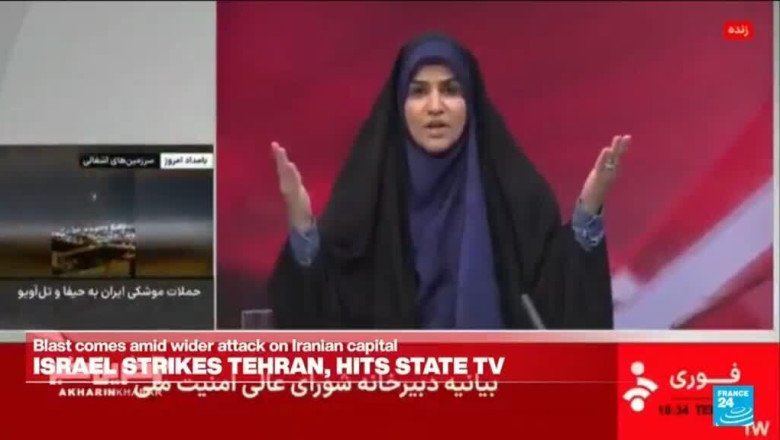 Iranian state-run television halts live broadcast after Israeli strike
