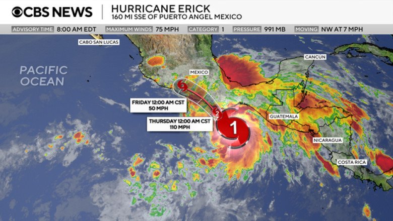 Hurricane Erick forms near Mexico, rapidly intensifies on path in Pacific