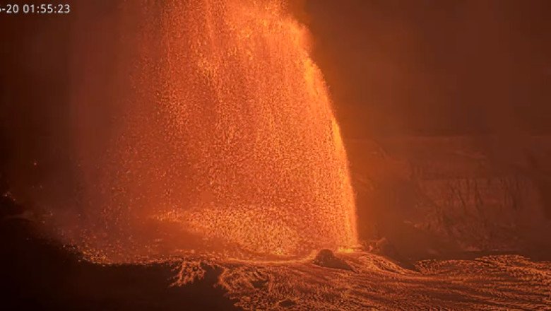 Lava fountains over 1,000 feet high shoot from Hawaii’s Kilauea volcano
