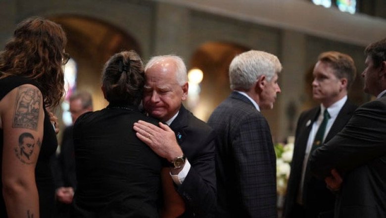 Hundreds gather for the funeral of Melissa and Mark Hortman
