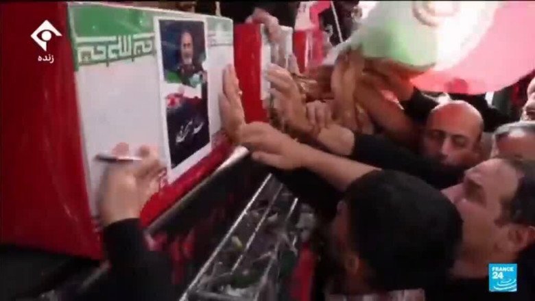 Iran holds funeral for commanders and scientists killed in war with Israel