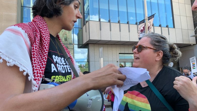 Pride parade cancelled after being halted by pro-Palestinian protesters