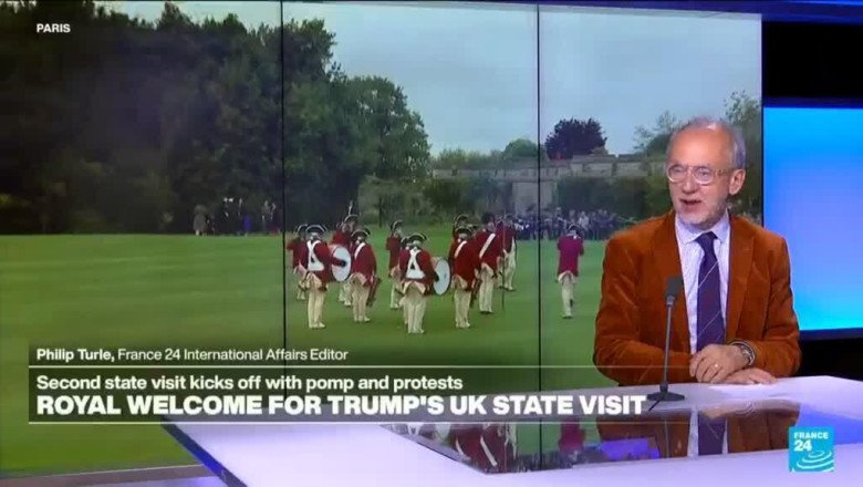 Royal welcome Trump's UK second state visit, but also protests